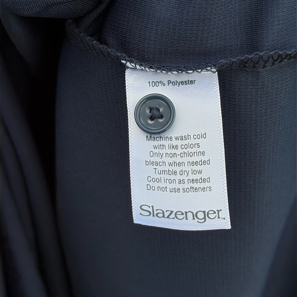 NEW Slazenger Mens Navy Blue Golf Polo Shirt Wicking UPF 15 Size L NWT Active - Picture 6 of 6